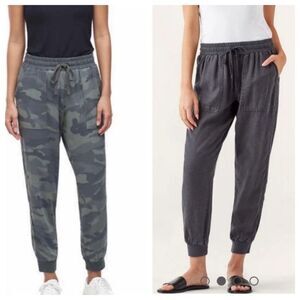 Splendid Camo & Gray Print Jogger Pants Drawstring Waist Size Small